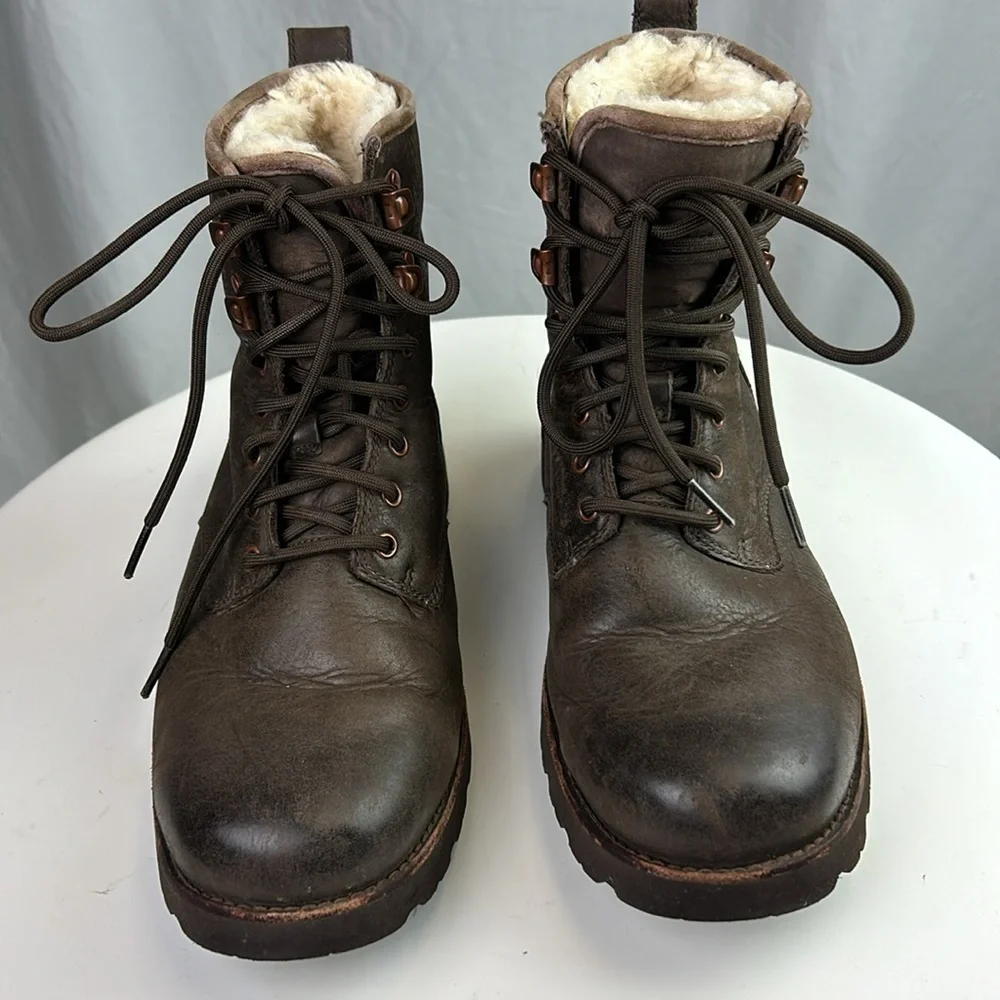 UGG Men's Hannen UGGpure-Lined Leather Waterproof Combat Boots